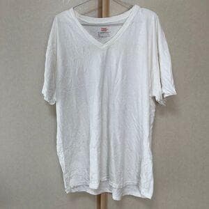 ホワイト Vネック Tシャツ コットン目立った傷や汚れなし