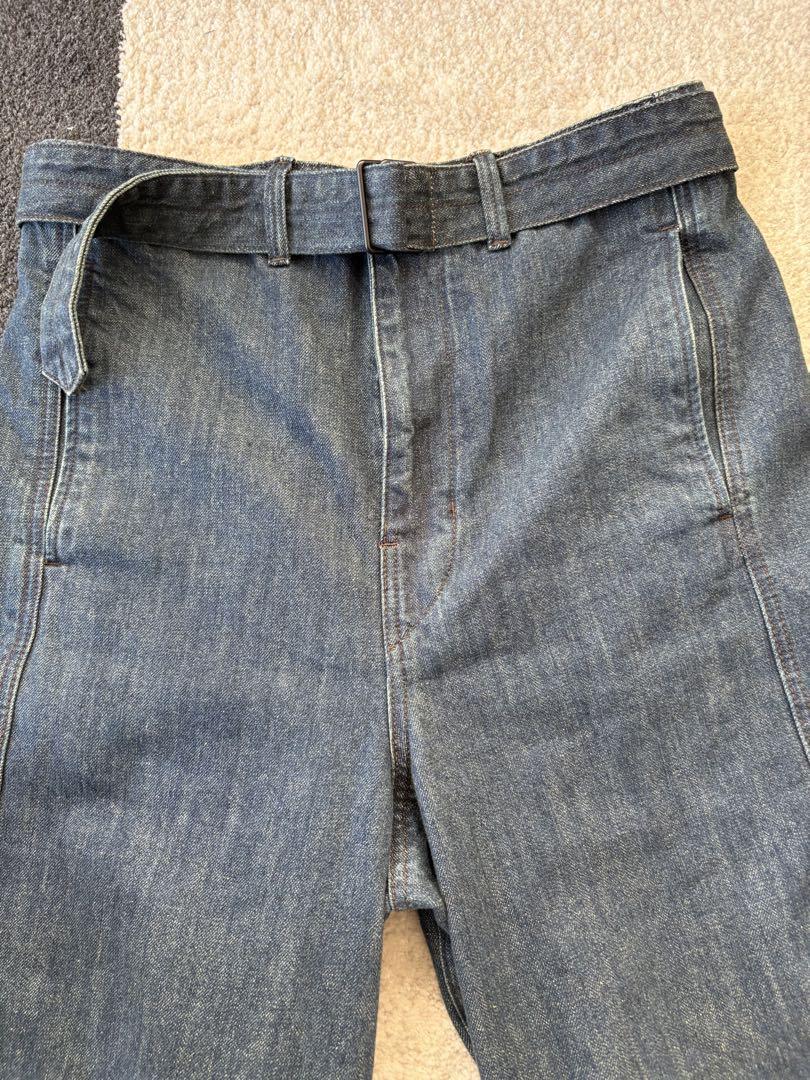 美品LEMAIREルメールTWISTED BELTEDPANTS Sサイズデニム