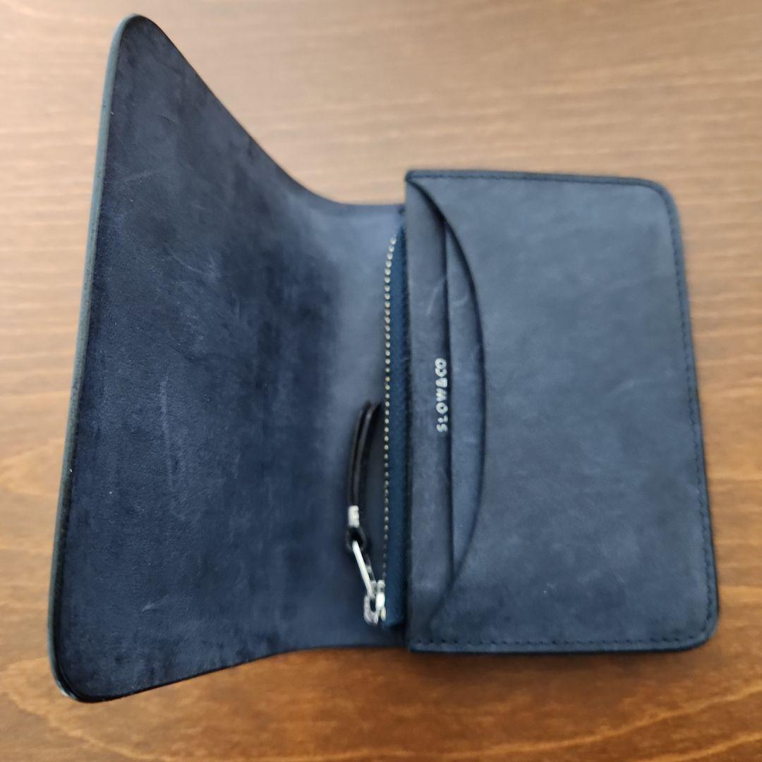 SLOW&CO コードバンcordovan mini wallet ネイビー