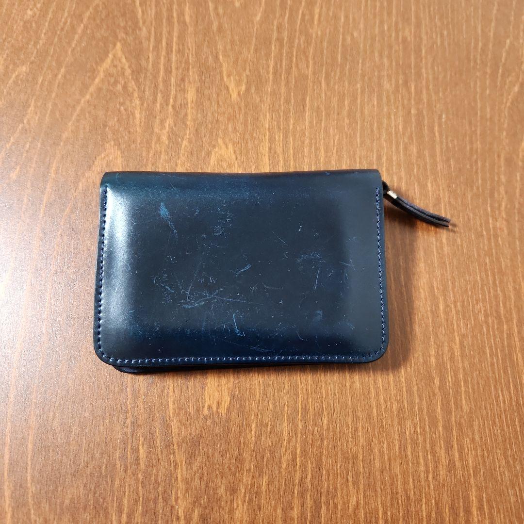 SLOW&CO コードバンcordovan mini wallet ネイビー