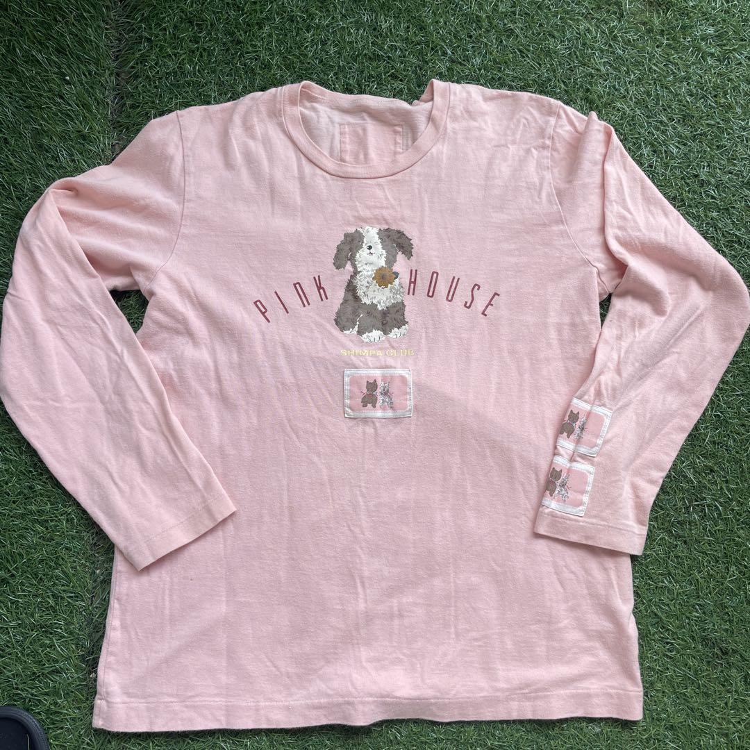 PINK HOUSE 犬イラスト 長袖Tシャツ - メルカリ