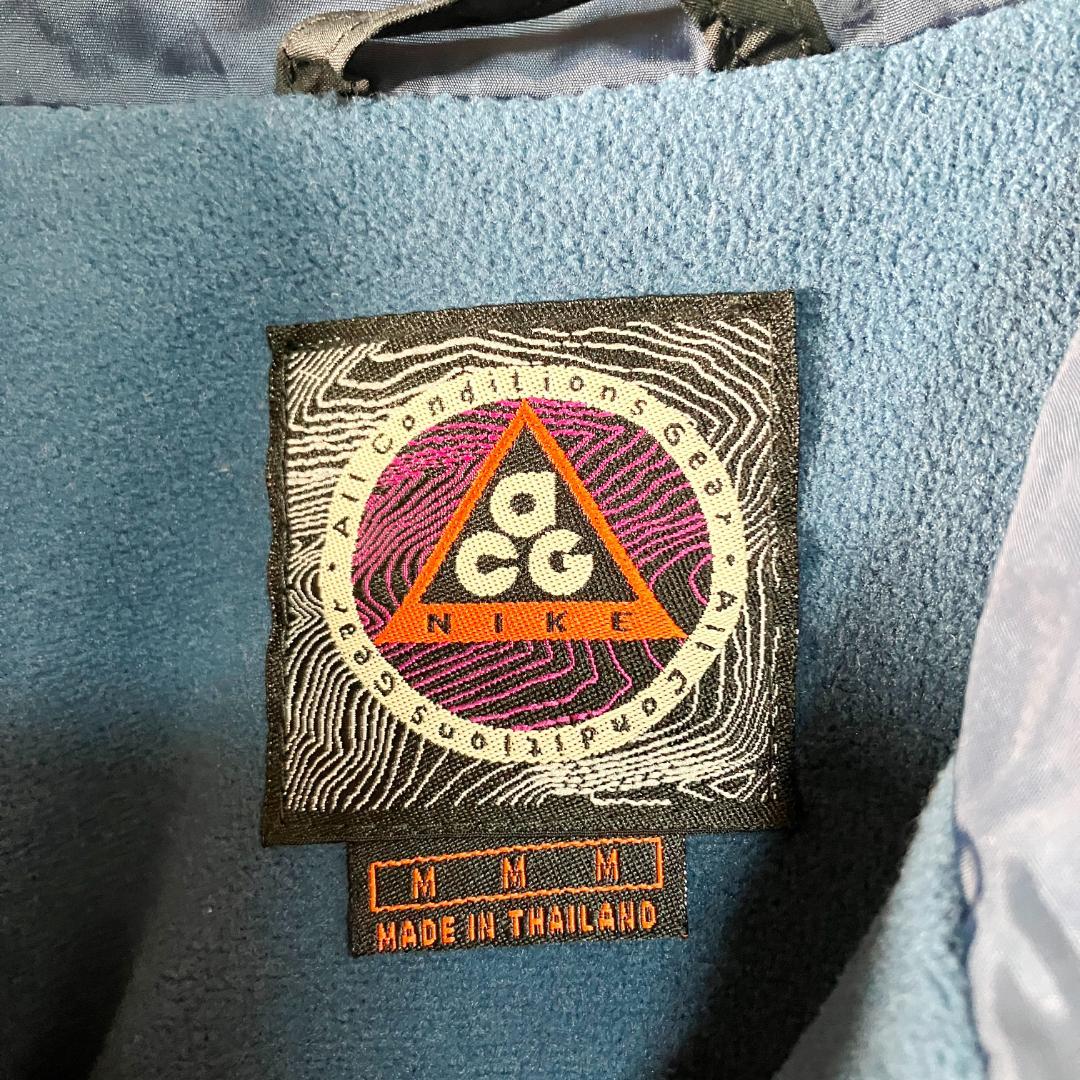 当時物 NIKE acg マウンテンパーカー 中綿ジャケット 裏起毛 ブルー