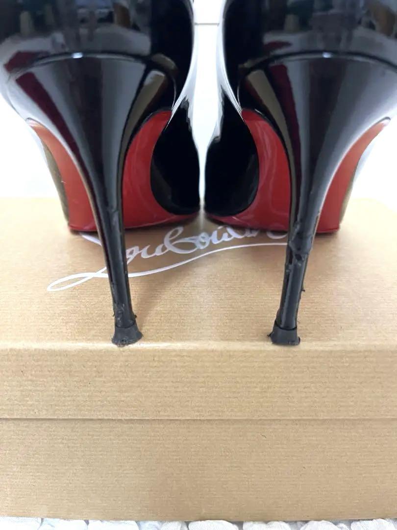 Christian Louboutin 黒 オープントゥ パンプス 38 Christian Louboutin 黒 オープントゥ パンプス 38