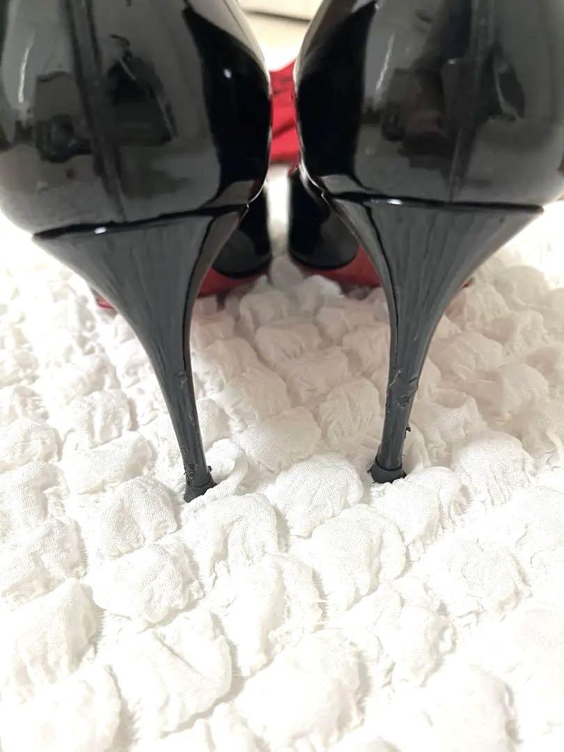 Christian Louboutin 黒 オープントゥ パンプス 38