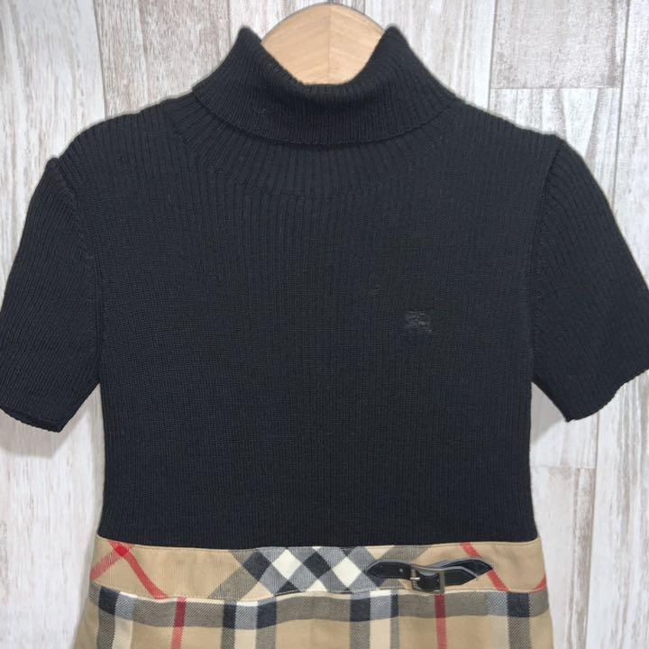 在庫 美品 バーバリーロンドン 子供服 切替ワンピース ノバチェック 120 XYPKt-m57606641715 国産最新品