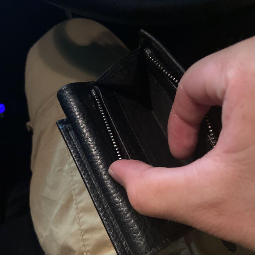 グッチ GUCCI ダブルGウォレット 三つ折り財布 レザー ブラック