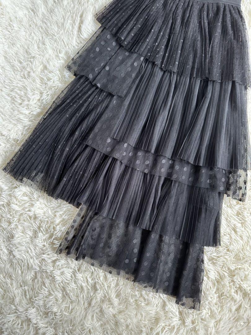 ◆送料・関税無料◆BCBGMAXAZRIA ティアード チュールスカート 着用2回♡美品】BCBG MAXAZRIA♡ティアードチュールロングスカート