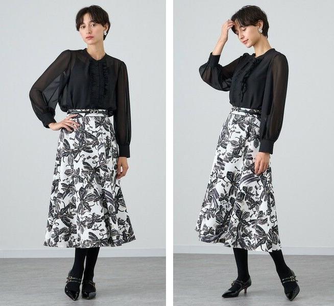 シフォンジョーゼットフリル　ブラウス ANAYI