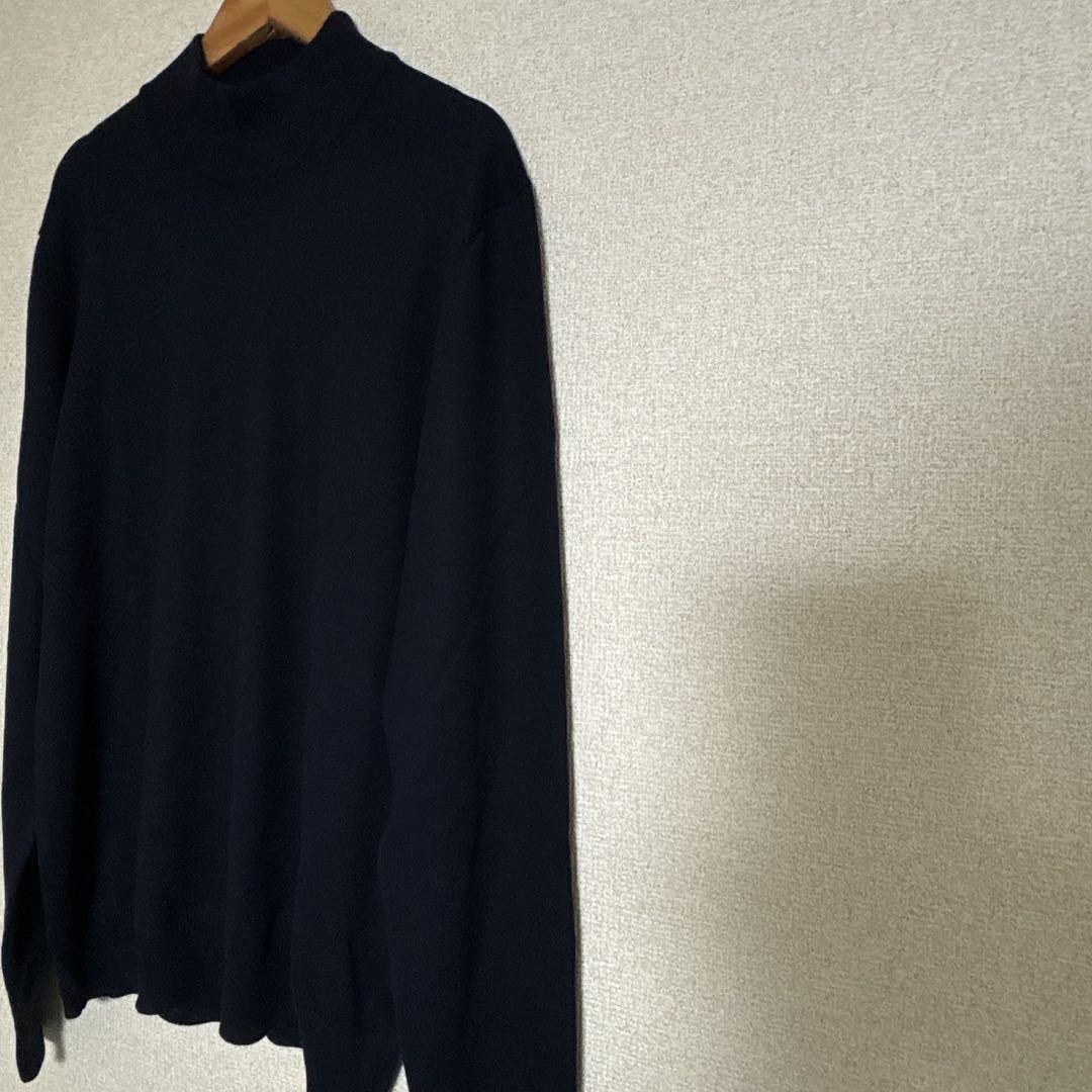 【新品】グランサッソ　モックネックニット　ネイビー　バージンウール　50