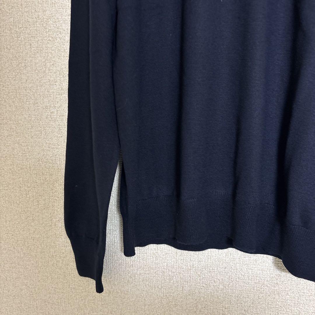 【新品】グランサッソ　モックネックニット　ネイビー　バージンウール　50