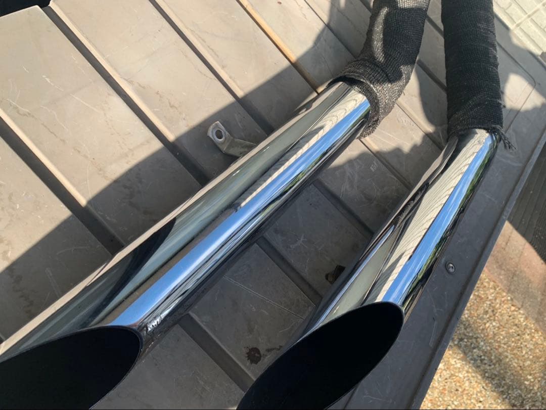 ステンレススチール ポリッシュクローム マフラー バルカン400用マフラー目立った傷や汚れなし TRITUETUBI_COM