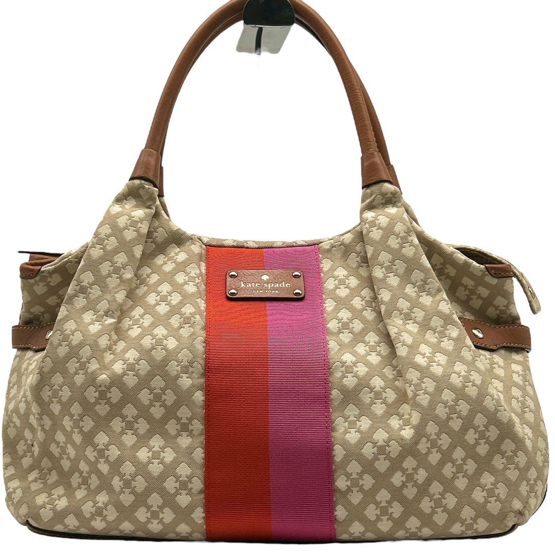 kate spade マザーズバッグ ジャガード ベージュ A4収納可 大容量