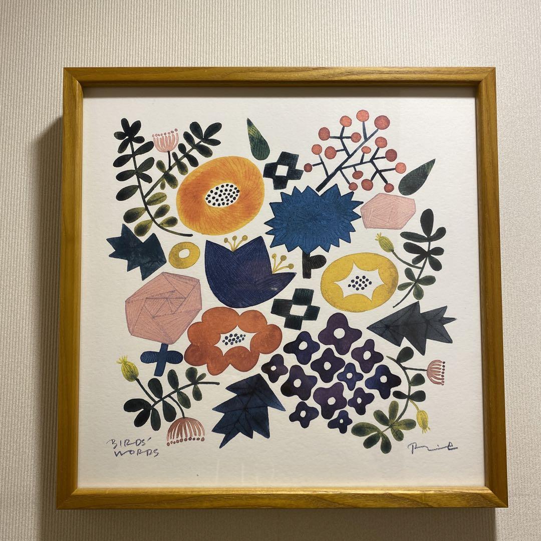BIRDS’WORDS POSTER30 FLOWER額付き