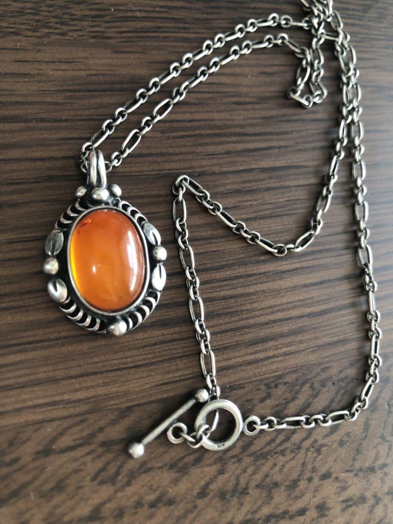 Georg Jensen ジョージジェンセン ペンダント ネックレス アンバー