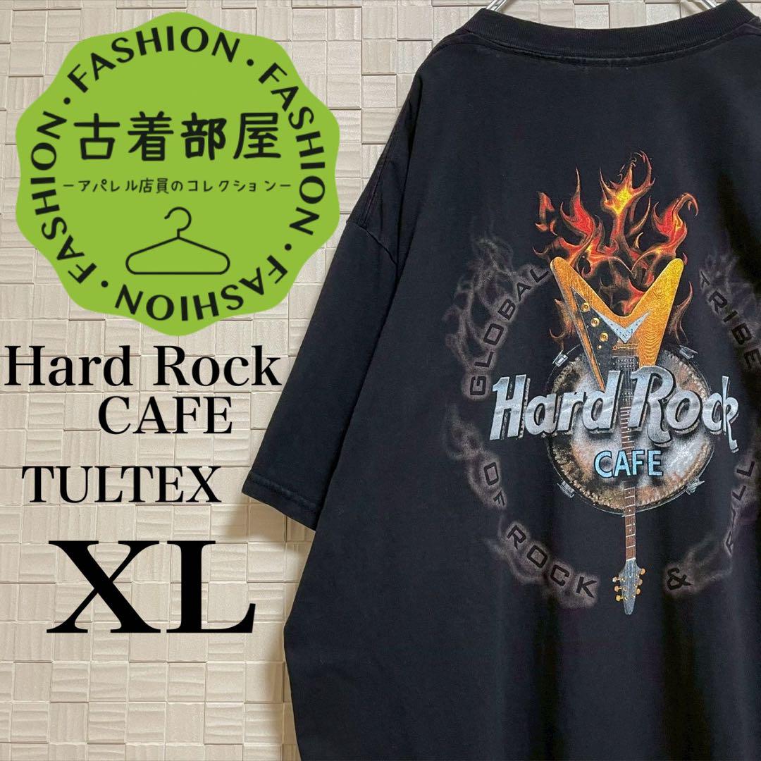 ハードロックカフェ プリントTシャツ タルテックスボディ 黒 ブラック ギター