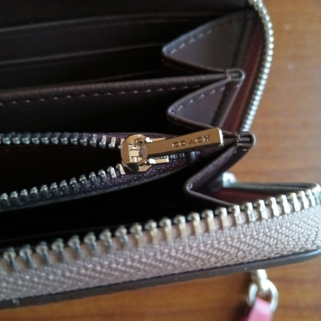 COACH コーチ 花柄 長財布 ストラップ付き