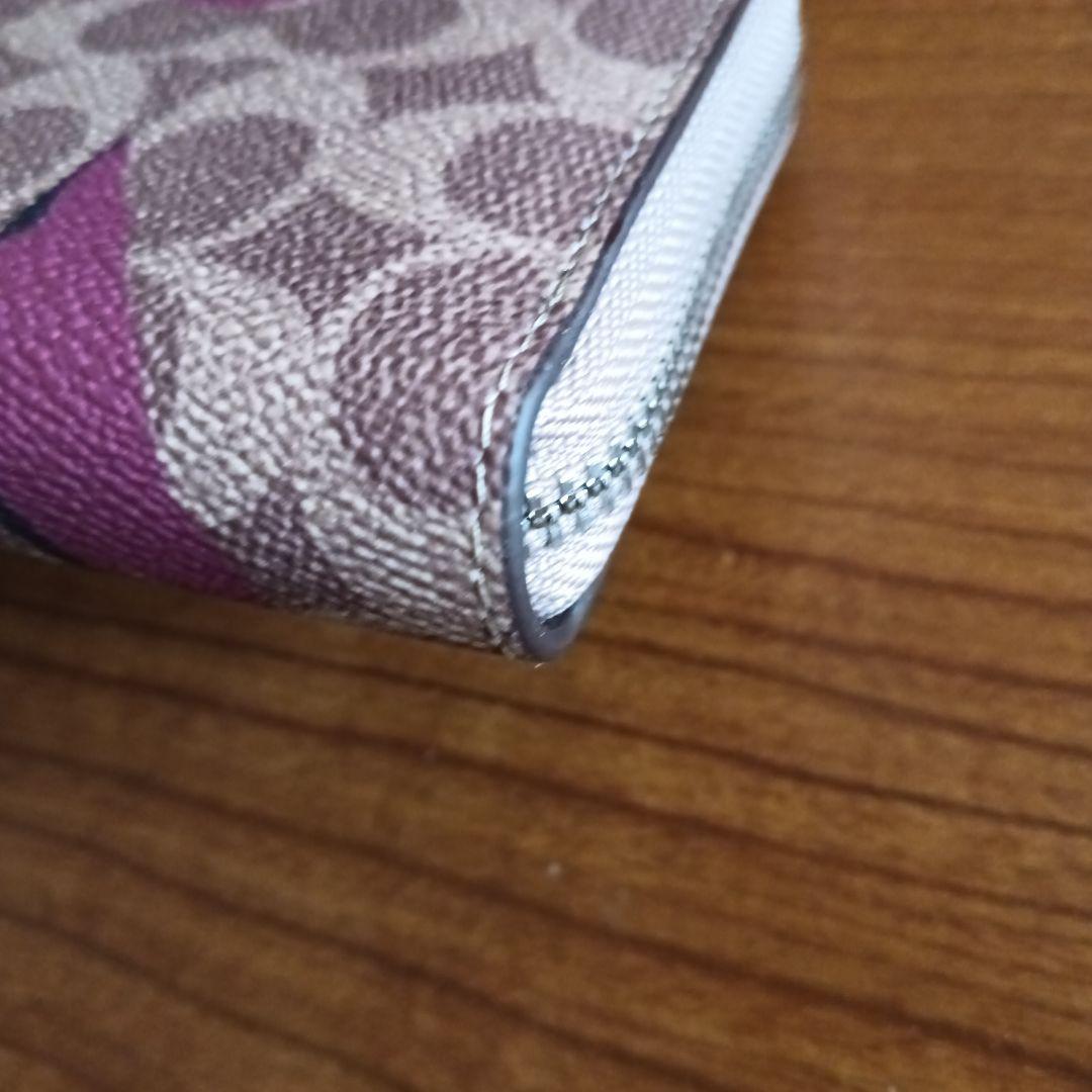 COACH コーチ 花柄 長財布 ストラップ付き