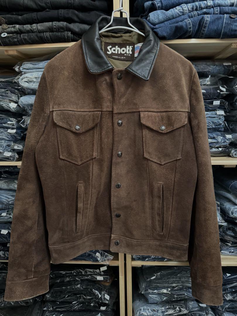 Schott USA製 スウェードトラッカージャケット レザージャケット 画像2
