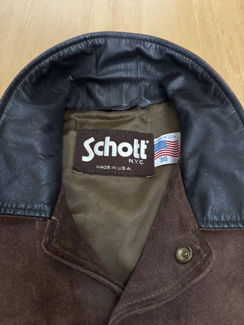 Schott USA製 スウェードトラッカージャケット レザージャケット 画像4
