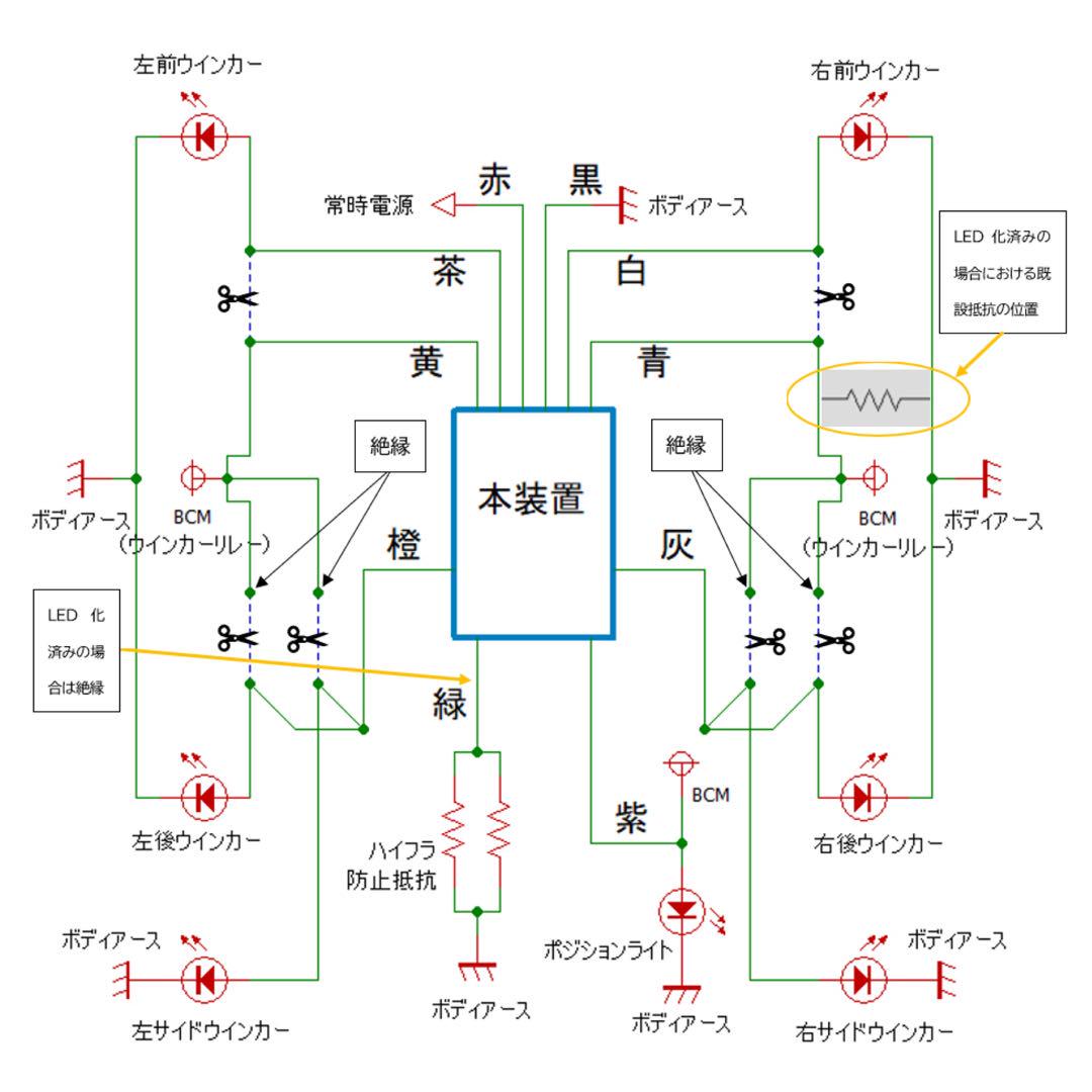 ディミングターンシグナルランプ 汎用ユニット 2個セット6001