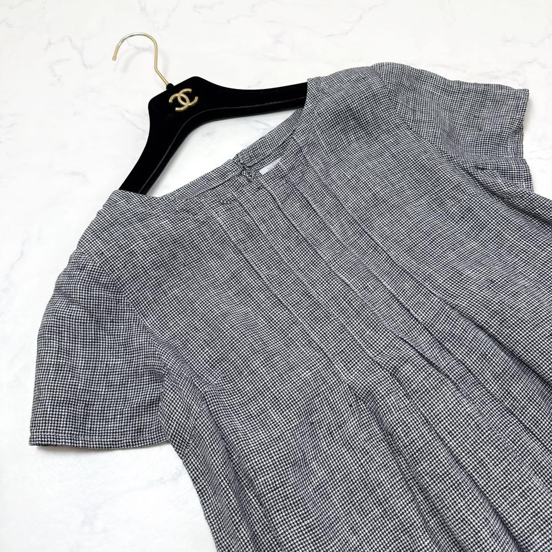 fog linen work ギンガムチェック リネン チュニック ワンピース fog linen work ギンガムチェック リネン チュニック ワンピース