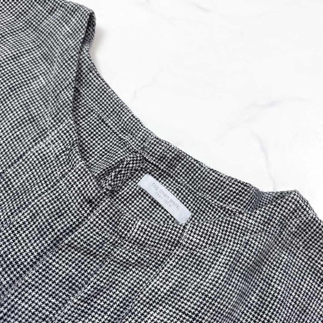fog linen work ギンガムチェック リネン チュニック ワンピース fog linen work ギンガムチェック リネン チュニック ワンピース