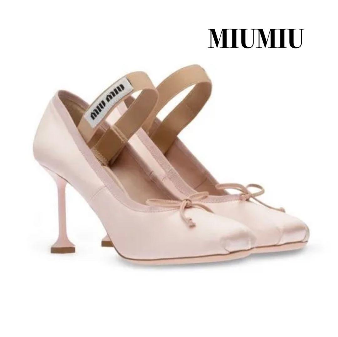 試着のみ新品　リボンパンプス ピンク miumiu 試着のみ新品 リボンパンプス ピンク miumiu