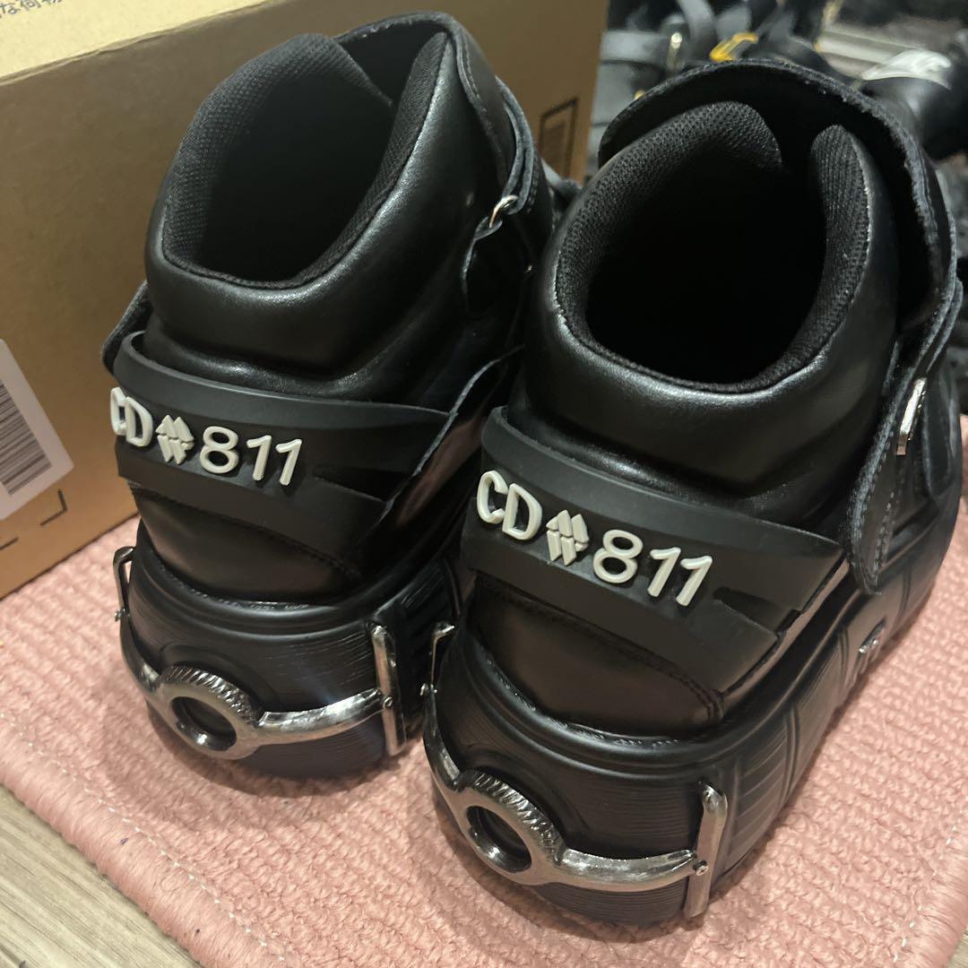 y2k 今流行り　厚底スニーカー 黒 3本ストラップ