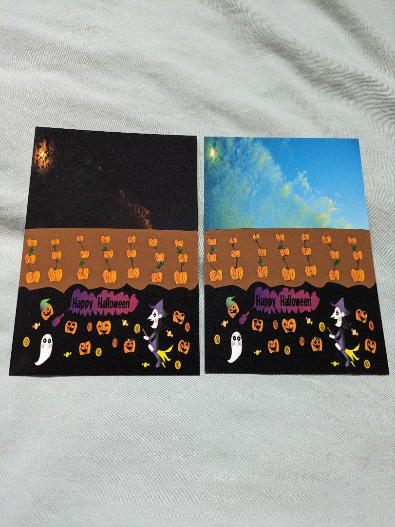 希少 ハロウィンイラスト 2枚セット ハロウィンブラックナイト＆ブルーナイト