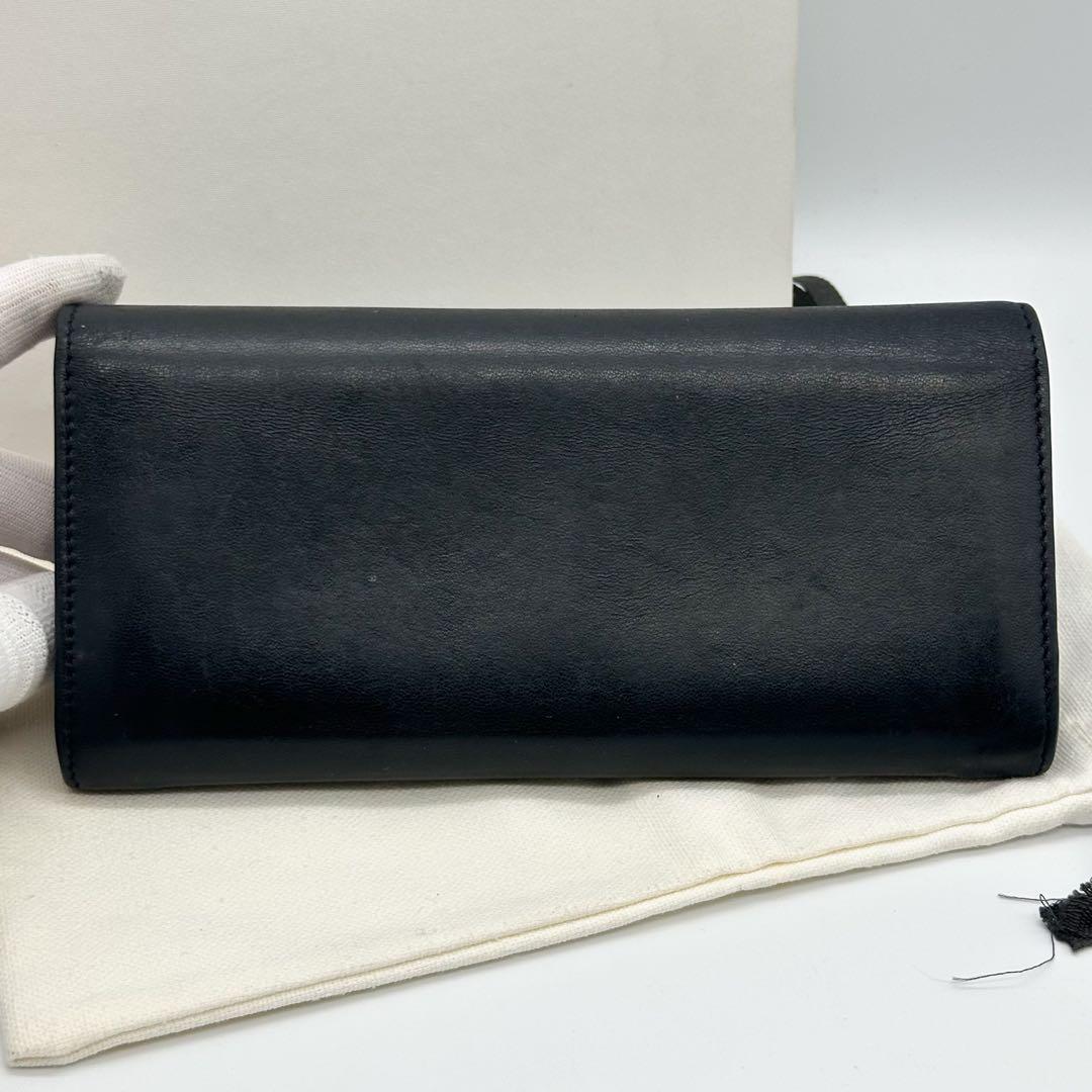 セリーヌ ラージ フラップ ウォレット 二つ折り 長財布 ブラック