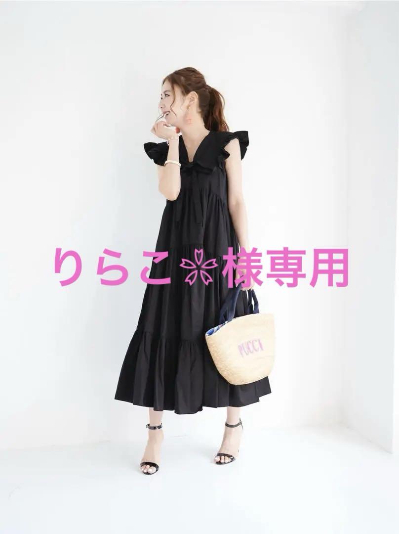 オブリ　リボンコットンワンピース