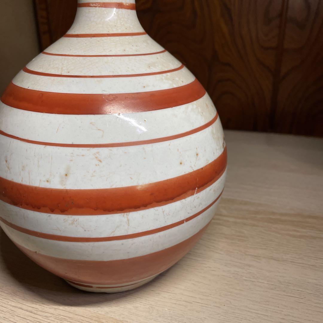 古美術　古伊万里　赤絵輪線徳利　箱なし