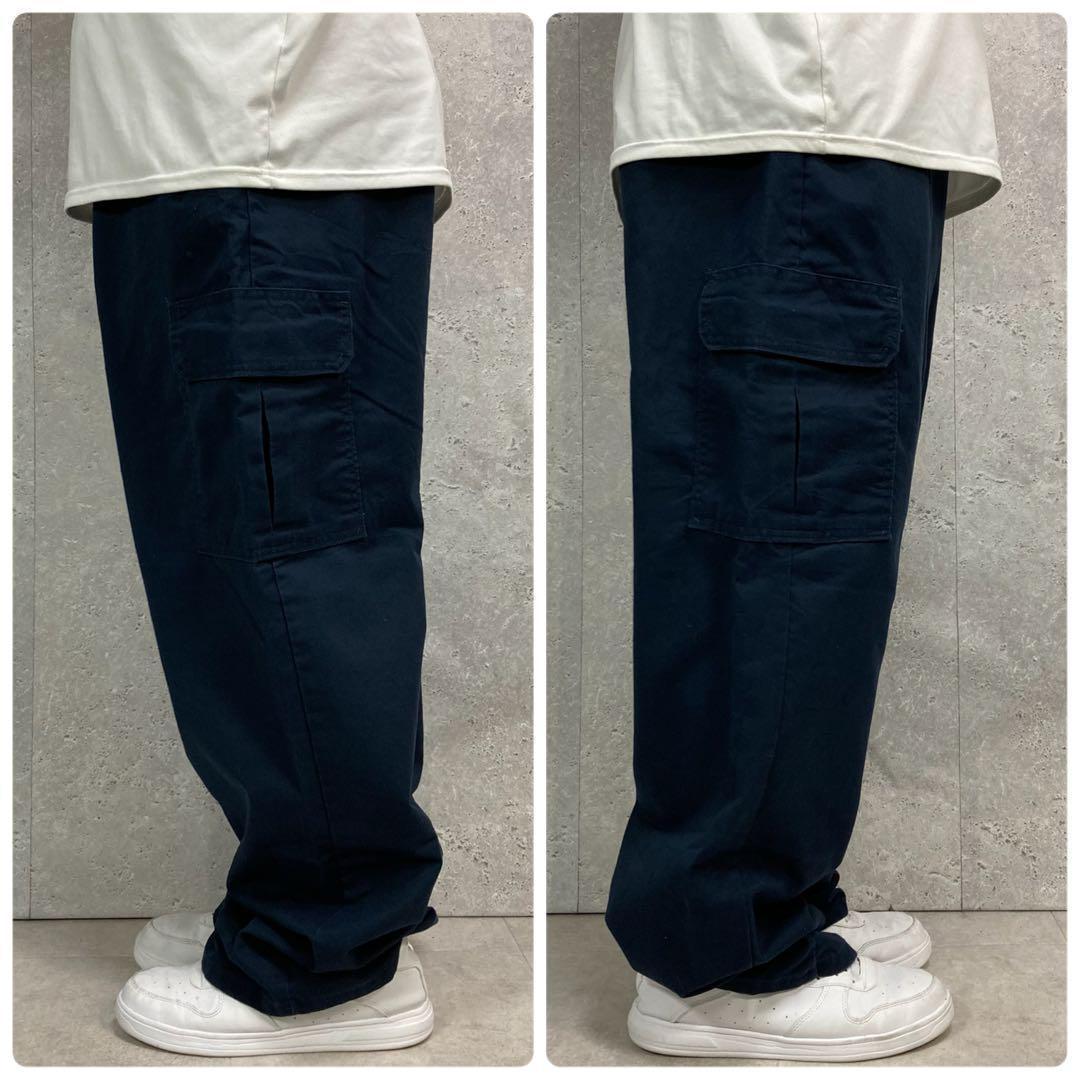 ディッキーズ カーゴパンツ ネイビーチノパン ワークW42 L32
