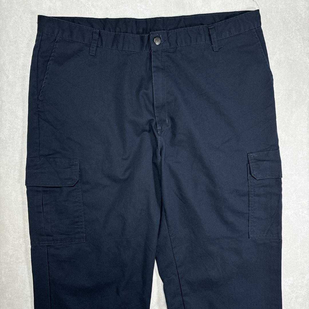 ワークパンツ カーゴパンツ ネイビーチノパン 古着 W40 L34