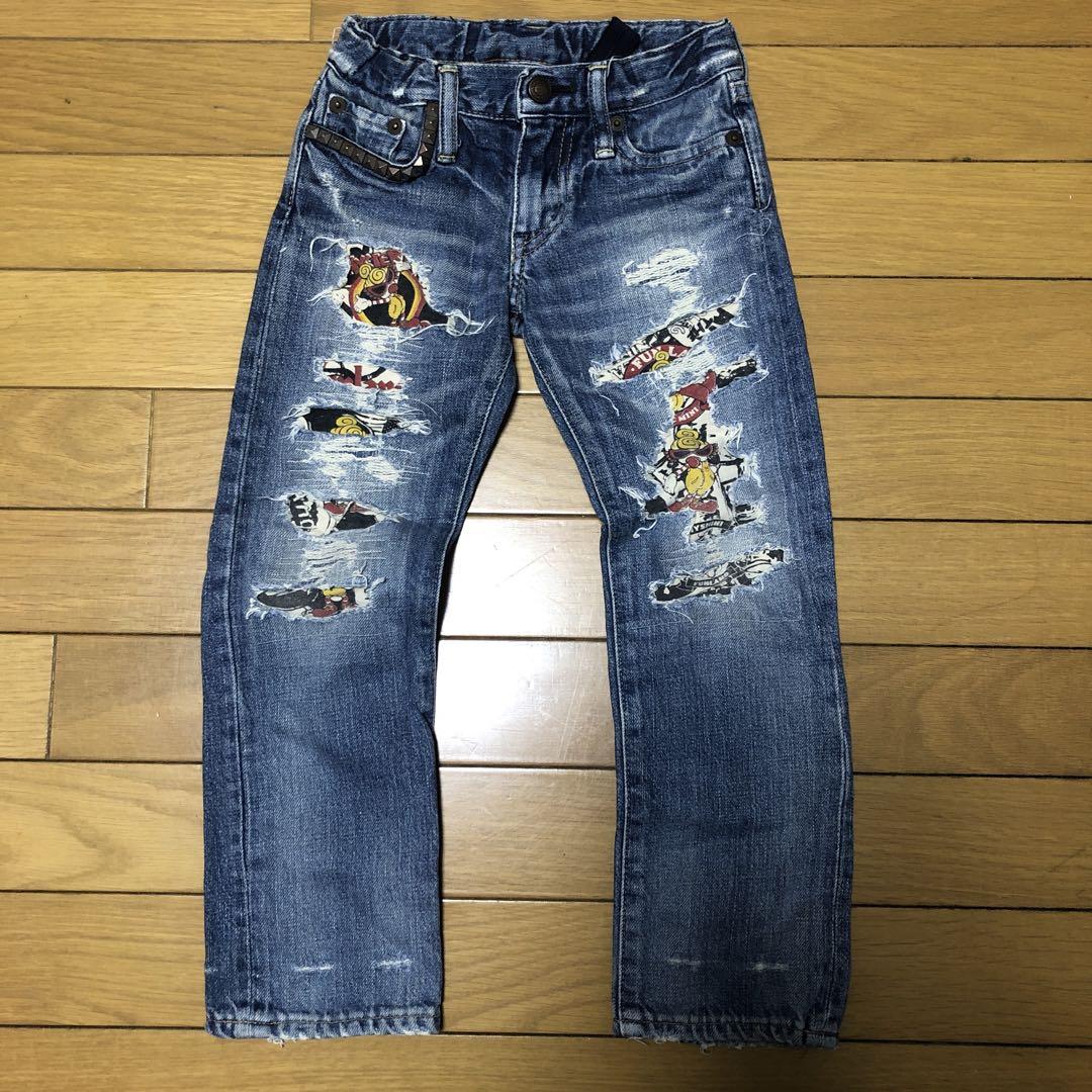 ヒステリックミニ　ダメージジーンズ　デニム　110