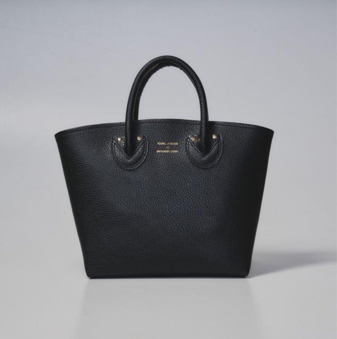 今年人気のブランド品や 極美品 YOUNG&OLSEN ハンドバッグ ブラック シボ革 トートバッグ バッグ