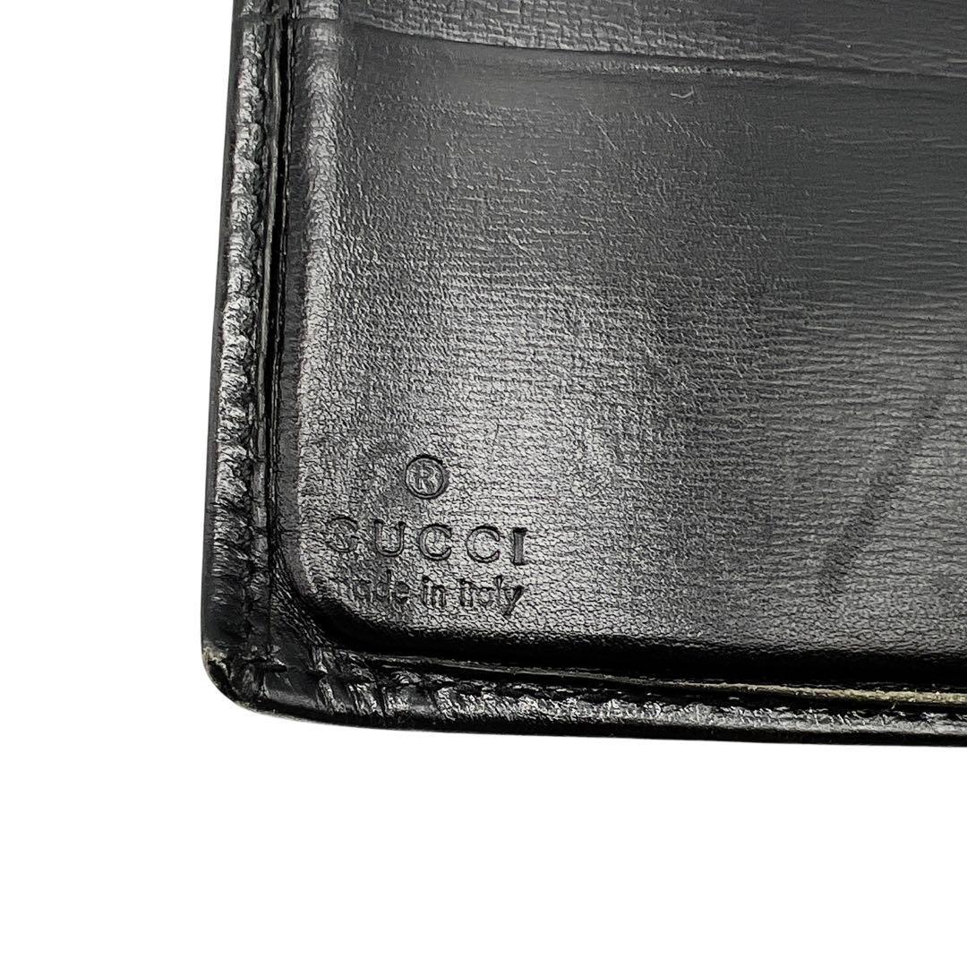 GUCCI レザー ブラック 折り財布 メンズ 6944