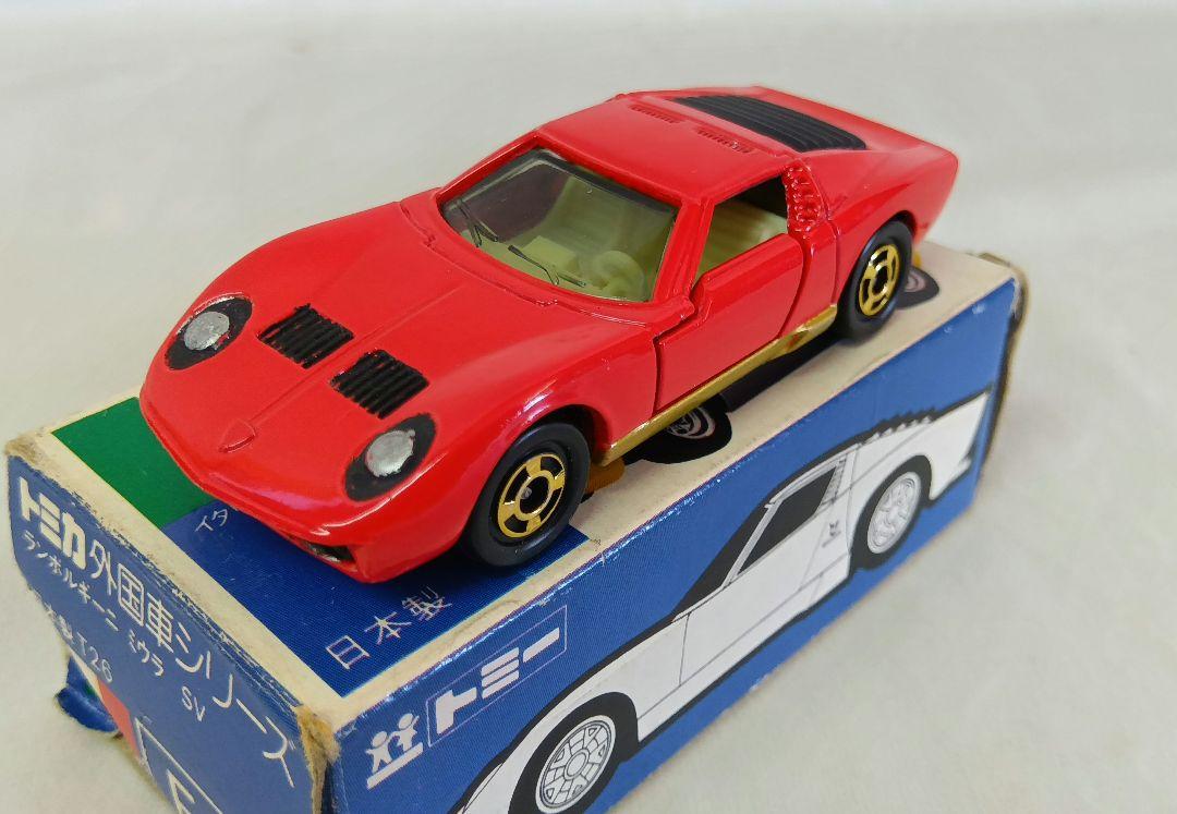トミカ　青箱　F40　ランボルギーニ　ミウラ SV　赤色　金ホイール　日本製