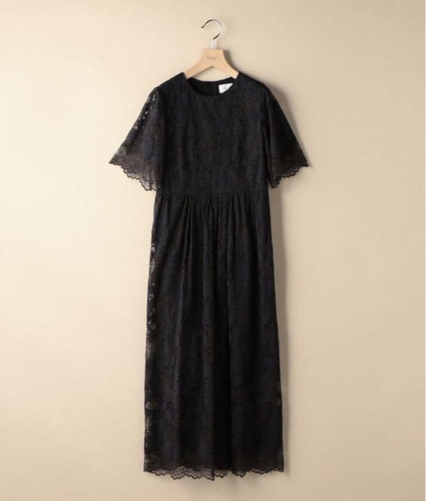 レースロングドレス BLACK