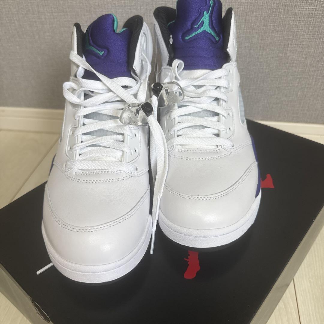 NIKE Air Jordan 5 ホワイト/パープル - メルカリ