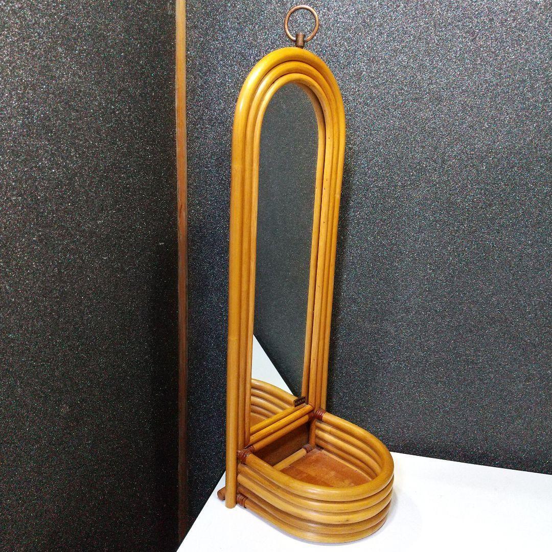 KOIZUMI ラタン 籐 鏡 ミラー ビンテージ レトロ アンティーク