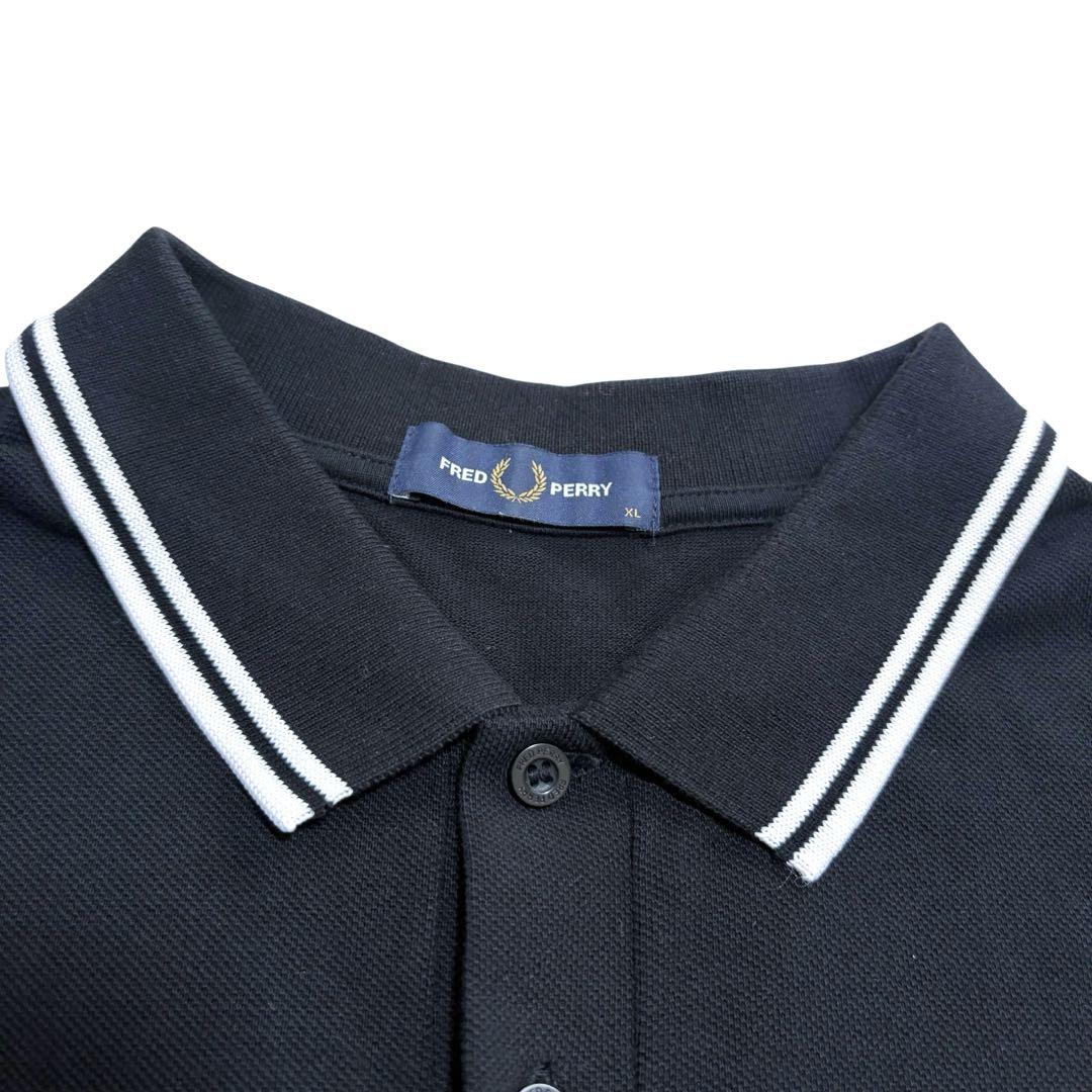 極美品 Fred Perry ポロシャツ ブラック XL