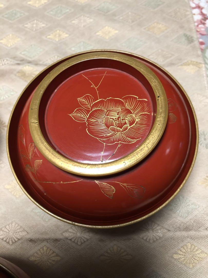 輪島塗　金蒔絵　汁椀　菓子椀　牡丹図5客セット