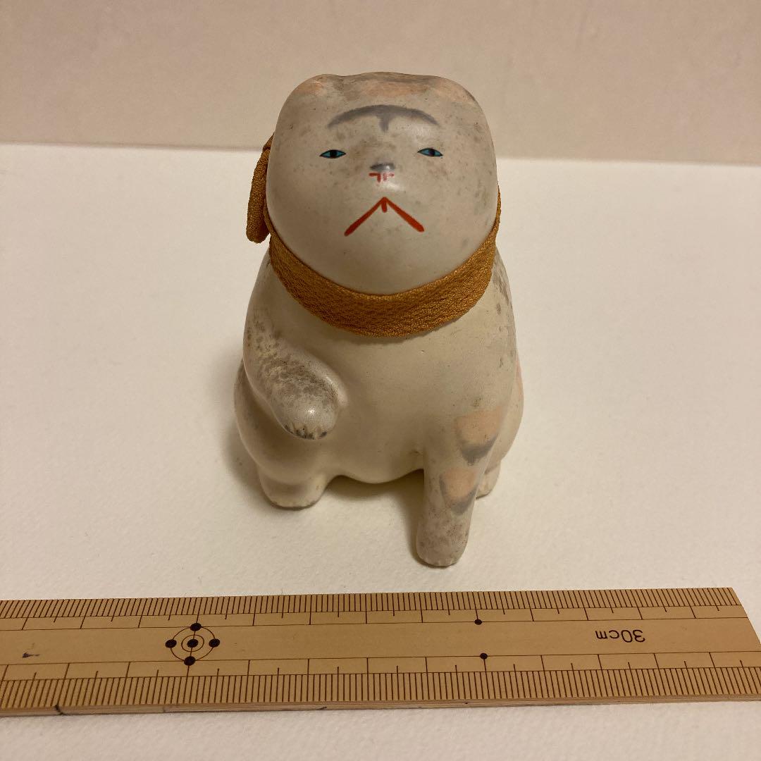 手招きする犬の人形 縁起物 置物 招き猫 御所人形 xLDIp-m57683416759 日本人形 郷土玩具 首輪付き 得価在庫あ