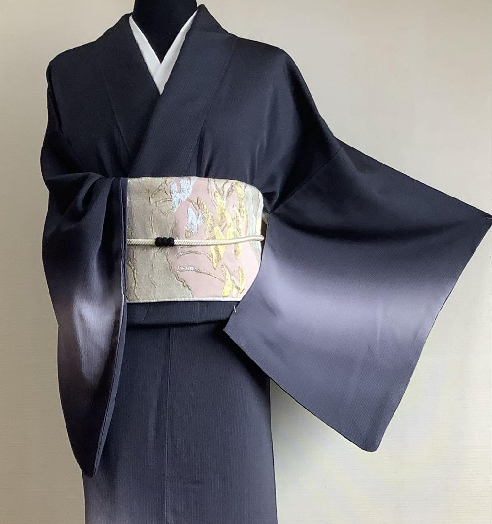 正絹単衣上質紬 麻の葉間道 ⑨( 訪問着、留袖、袋帯なども出品