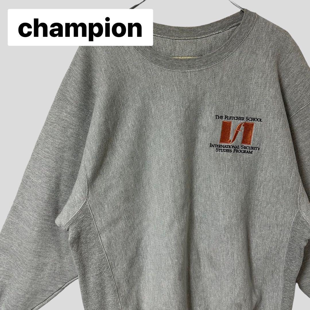 champion スウェット L Reverse weave 刺繍ロゴ 企業ロゴ