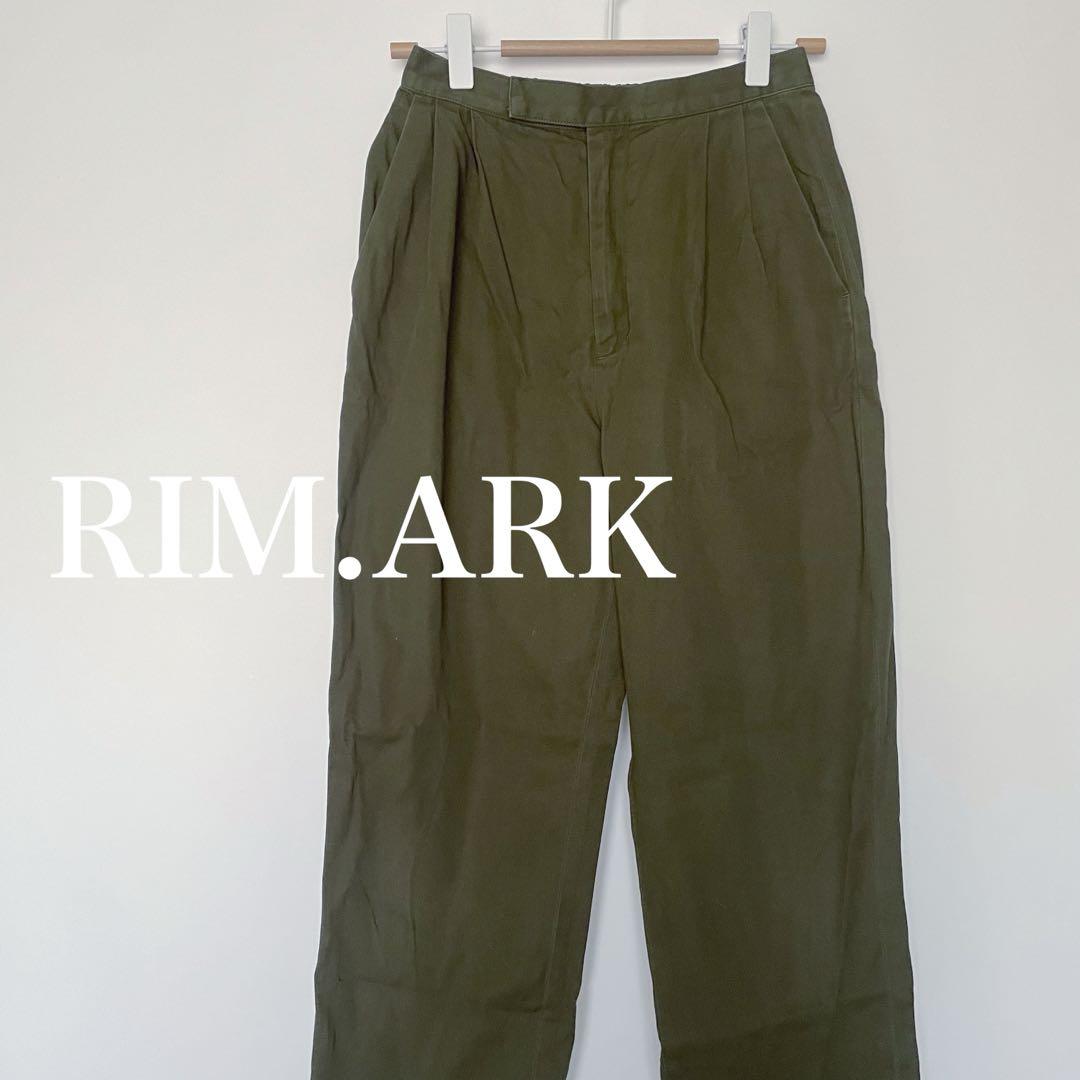 RIM.ARK リムアーク　タック　カジュアル　パンツ　グリーン系