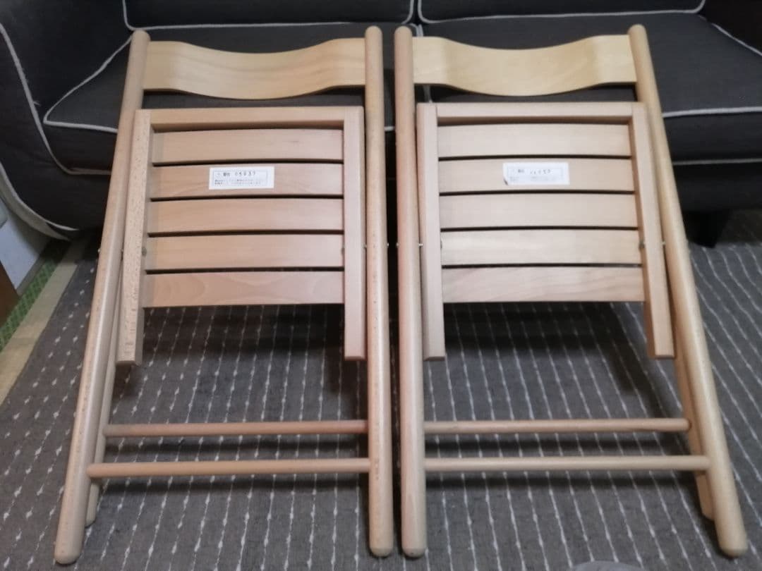 無印良品 折り畳み 椅子 チェア ブナ材 2脚 無印良品 折り畳み 椅子 チェア ブナ材 2脚