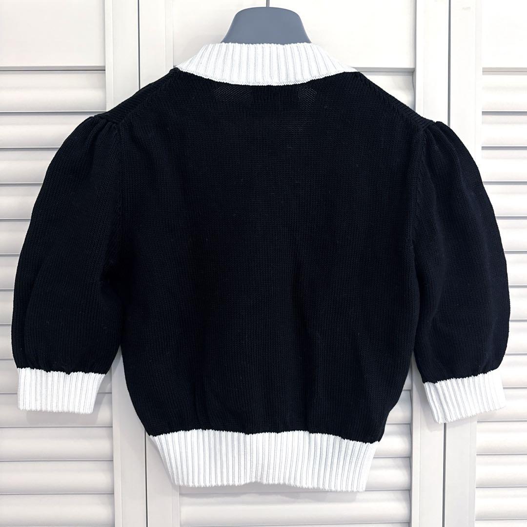 人気アイテムランキング(新品)  PRADA カーディガン 半袖 38 黒/白 トップス