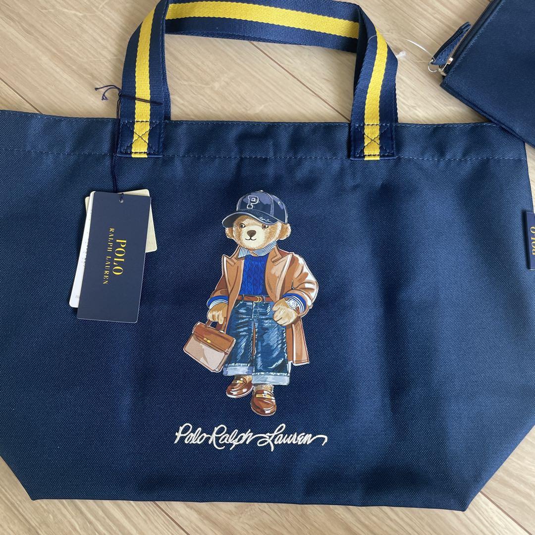 新品 ラルフローレン ポロベア ポーチ付きトートバッグ エコ